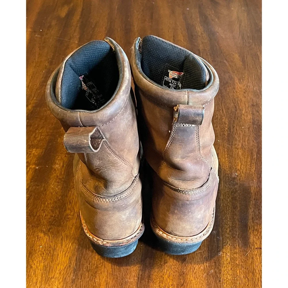 Red Wing 4420 Brown Leather Waterproof Work Boots Men's Size 9.5‎ D Vibram